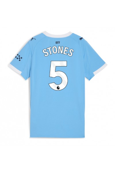 Manchester City John Stones #5 Jalkapallovaatteet Naisten Kotipaita 2025-26 Lyhythihainen Manchester City John Stones #5 Jalkapallovaatteet Naisten Kotipaita 2025-26 Lyhythihainen